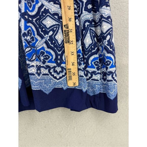 Cache Dress Blue White Print 3/4 Sleeve Sheath Dress Women's XL - Picture 7 of 8